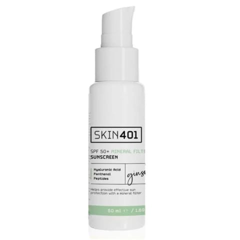 Skin401 ضدآفتاب مینرال با فیلتر معدنی SPF50+ 50ml