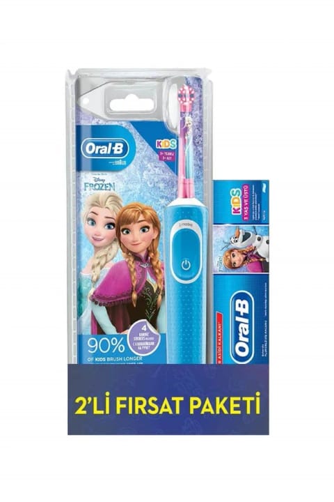 Oral-B شارژی Vitality D100 کودک Frozen + خمیر دندان کودکان ۷۵ میلیلیتر
