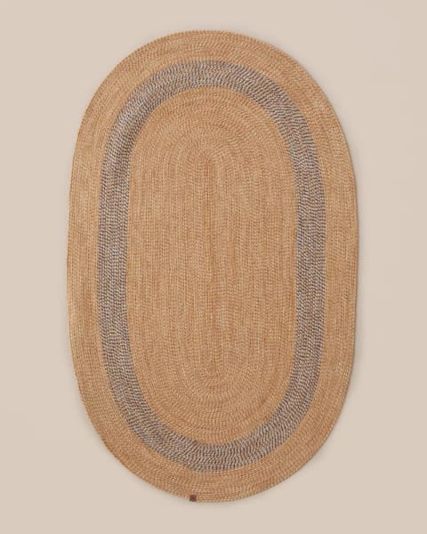 فرش تزئینی ژوت Deanna 90x150 سانتی‌متر طبیعی-نیلی