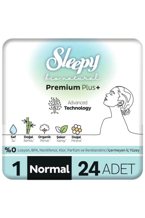 Sleepy Bio Natural Premium Plus نواربهداشتی معمولی ۲۴ عددی