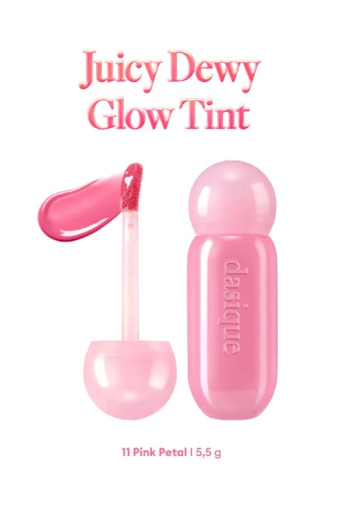dasique تینت براق با رطوبت‌رسانی و رنگ ملایم Juicy Dewy Glo... — 11 Pink Petal