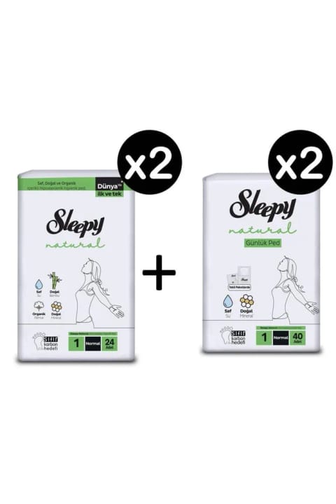 Sleepy Natural نواربهداشتی معمولی ۴۸ عددی + روزانه معمولی ۸۰ عددی