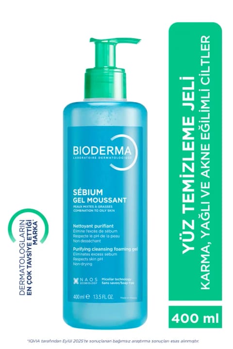 Bioderma Sebium ژل شویندهٔ فوم‌شونده پوست چرب و مستعد آکنه ۴۰۰ میلی‌لیتر