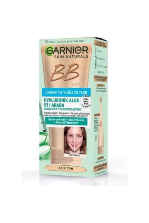 کرم BB گارنیر 50 میلیلیتر هیالورونیک و آلوئهورا - تن روشن