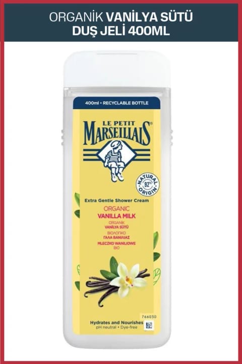 Le Petit Marseillais دوش ژل شیر وانیل 400 میلی‌لیتر