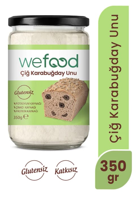 آرد خام گندم سیاه بدون گلوتن وگان Wefood 350 گرم