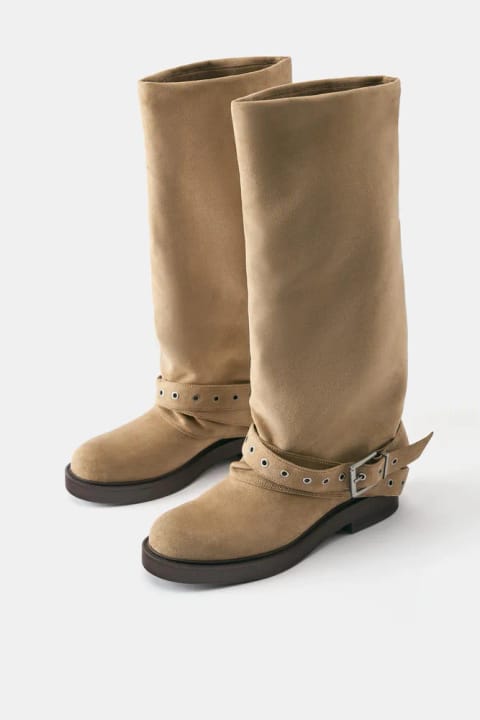 Pull&Bear بوت چاکدار با پوشش جورابی