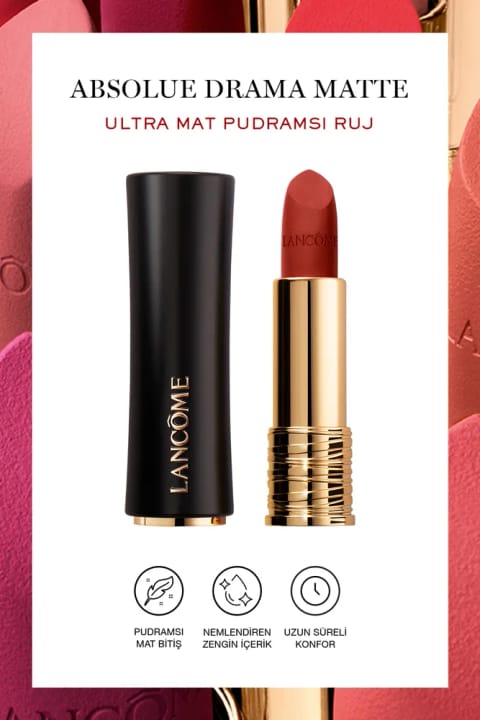 Lancome L'Absolu Rouge Drama Matte رژ لب مات 196