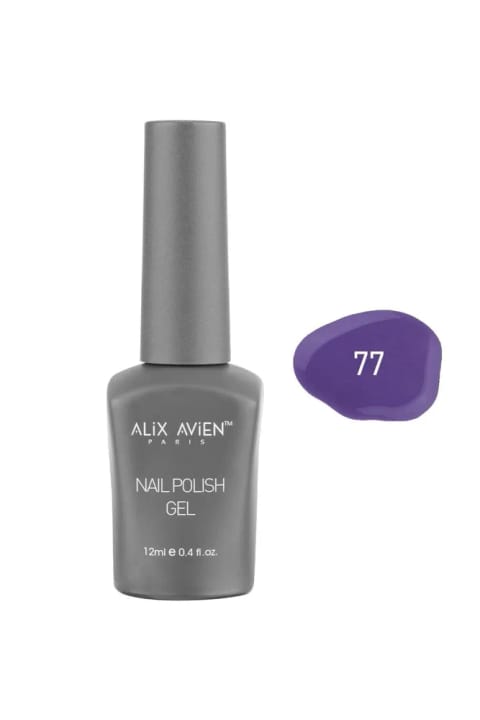 Alix Avien لاک ژل دائمی بنفش-آبی 77 - رنگ دهی غلیظ 12 میلی‌لیتر - Nail UV Gel