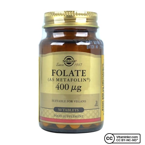 Solgar Folate (Metafolin) 400 Mcg 50 Tablet