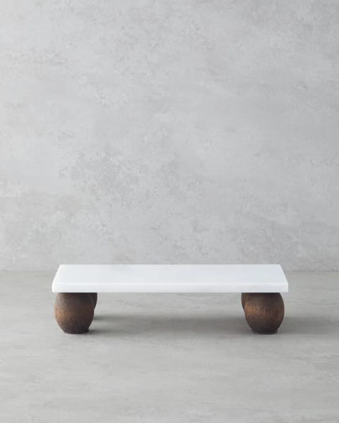 ظرف سرو مرمری Elegant ۱۲×۲۴ سانتی‌متر سفید