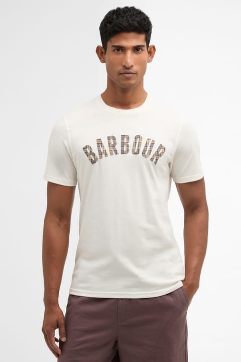 تی‌شرت باربور Berwick Tartan مدل WH32 رنگ Whisper White