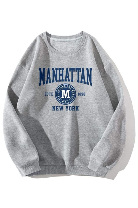 سویشرت اورسایز uyguntarz مدل Manhattan چاپدار
