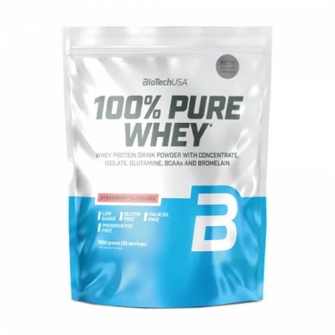 پروتئین وی خالص Biotech Usa ۱۰۰۰ گرم - توت‌فرنگی