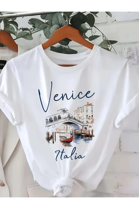 تیشرت طراحی چاپی Venice Italia یونیسکس uyguntarz
