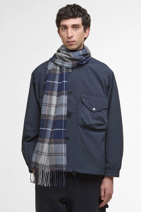 شال گردن Barbour Galingale Tartan TN38 Grey Midnight Tartan