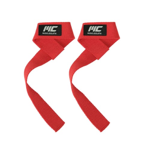 MuscleCloth Lifting Straps قرمز