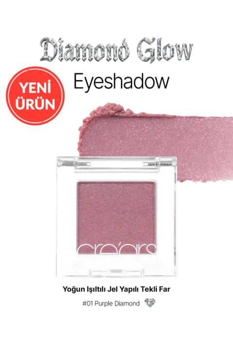 کرم سایه چشم ژلی براق تکی Cre'ars Diamond Glow 01 Purple