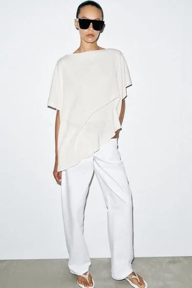 Zara تاپ شنل دار drape