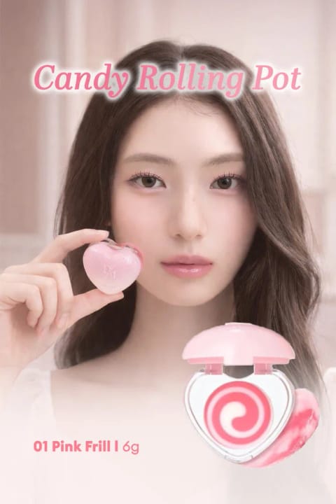 dasique بالم لب مرطوب با براقیت رنگی Candy Rolling Pot (#01...