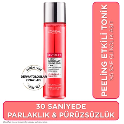 لورئال پاریس Revitalift تونر لایه‌بردار با ۵٪ گلیکولیک اسید خالص ۱۸۰ میلی‌لیتر