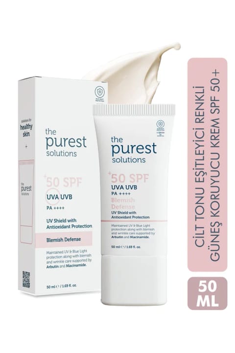 The Purest Solutions ضد لک و یکنواختکننده رنگ پوست ضدآفتاب رنگی