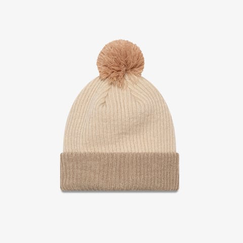 کلاه بافت New Era Wmns Block Pom Beanie یونیسکس بژ