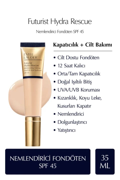 کرم‌پودر مرطوب‌کننده Estee Lauder Futurist Hydra Rescue SPF 45 حجم 35ml - رنگ: ...
