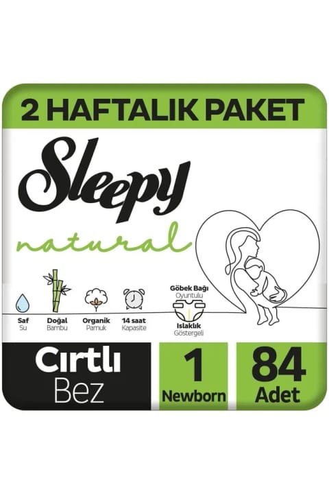 Sleepy Natural 2 هفته بسته پوشک بچه سایز ۱ نوزاد ۸۴ عددی
