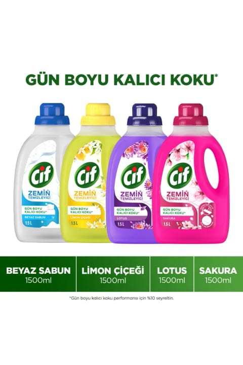 Cif کف شوی 1500 میلیلیتری (صابون سفید + شکوفه لیمو + نیلوفر + ساکورا)