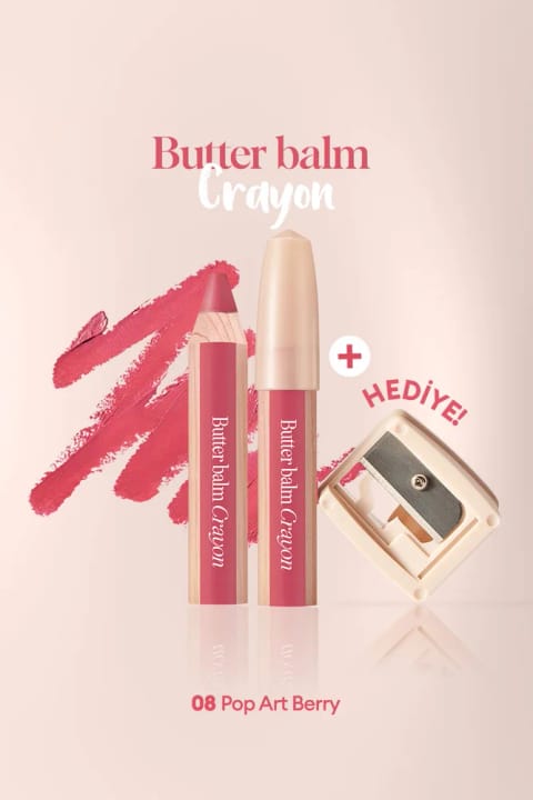 کلیو بالم لب رنگی و مدادی کرمی با تراش CLIO Butter Balm — 008 Pop Art Berry