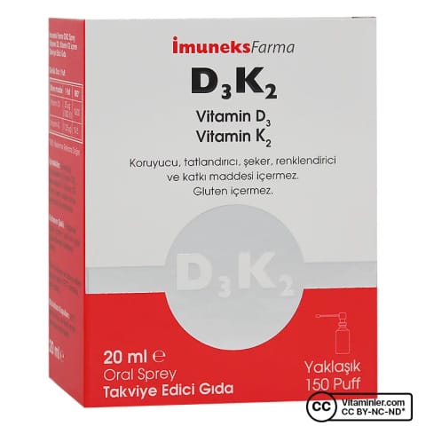 Imuneks Vitamin D3 + K2 اسپری ۲۰ میلی‌لیتر
