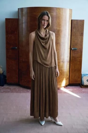 SATIN MIDI DRESS