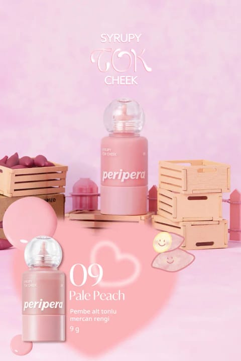 PERIPERA رژگونه مایع سبک با بافت یکپارچه با پوست، پیگمنته Syrupy Tok Che... — 09 Pale Peach