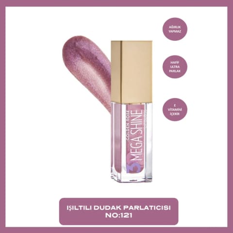 Golden Rose 3D Mega Shine Lipgloss شماره 121