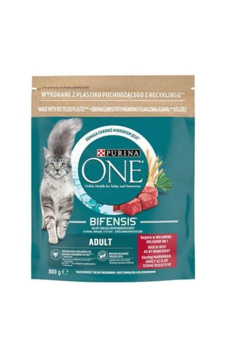 Purina One Adult Dry Cat Food with Beef 800 g