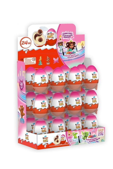 تخممرغ شکلاتی سورپرایز Kinder Joy دخترانه ۲۰ گرم × ۲۴ عدد