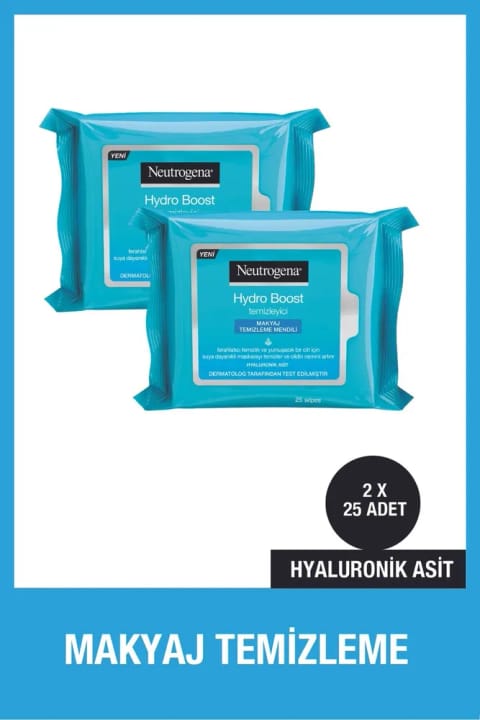 دستمال پاک‌کننده آرایش Neutrogena Hydro Boost ۲۵ عددی ×۲
