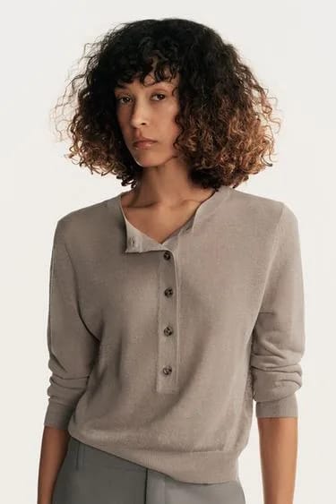 KNIT HENLEY JUMPER