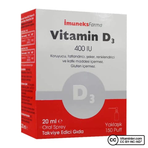 ایمیونکس ویتامین D3 400 IU اسپری 20 میلیلیتر