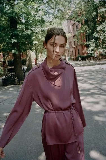 Zara کت بلیزر دو سینه روان