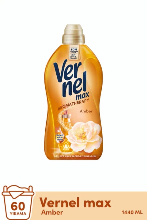 Vernel Max نرم‌کننده غلیظ لباس 1440 میلی‌لیتر (60 بار شستشو) Amber