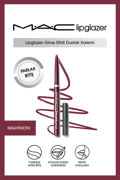 م.A.C مداد لب Lipglazer Gloss Etkili - Nightmoth