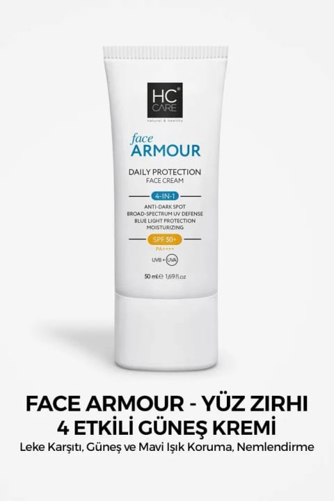 HC Care Face Armour SPF 50 ضدآفتاب محافظ روزانه ۴ اثر - ۵۰ میلیلیتر
