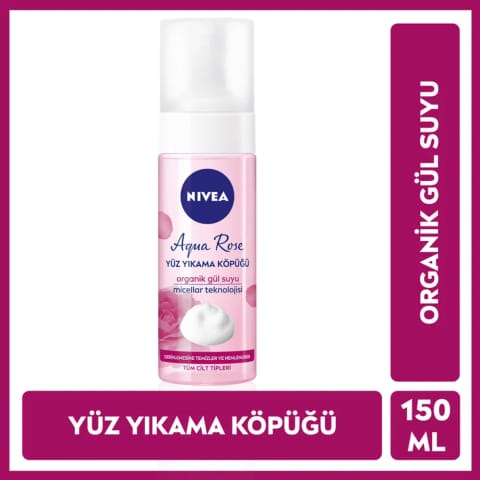NIVEA Aqua Rose شوینده صورت با عصاره گل ارگانیک ۱۵۰ میلیلیتر