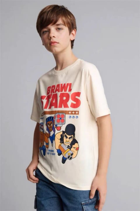 تیشرت آستین کوتاه یقه گرد DeFacto مدل Brawl Stars New Regular Fit پنبه ۱۰۰٪