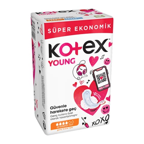 Kotex Young سوپر اقتصادی پد روزانه ۲۲ عددی