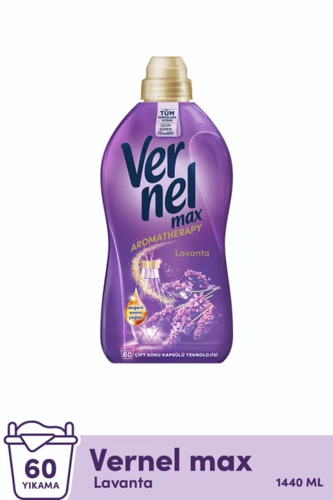 نرمکننده لباس غلیظ Vernel Max 1440ml (60 بار شستشو) اسطوخودوس تازه