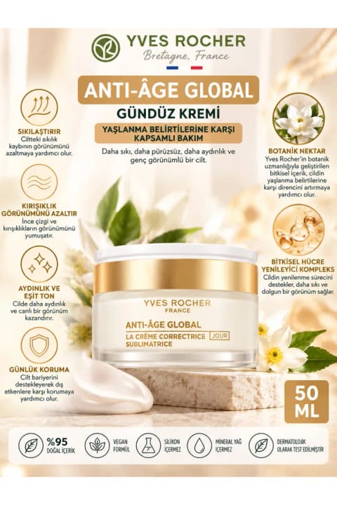 کرم روز Anti-Âge Global ایو روشه ۵۰ میلیلیتر – ضد ظاهر چین و چروک