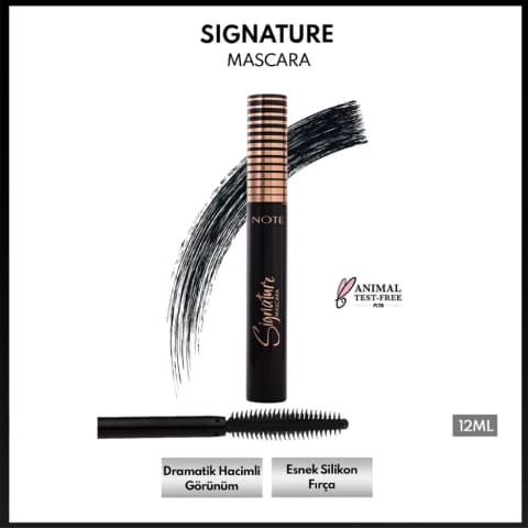 Note Signature ماسکارا حجمدهنده و افکت مژه مصنوعی مشکی براق